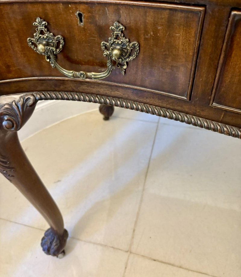 Antique Victorian Quality Carved Mahogany Desk/Console Table - Image 15
